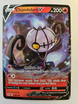 Chandelure V 039/264 Holo V Rare Fusion Strike NM/M Pokemon - Image 1