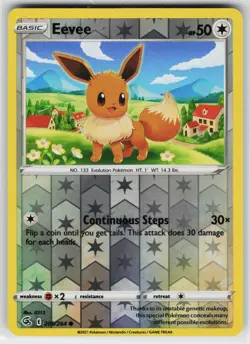 Eevee 205 Reverse Holo 264 C Fusion Strike LP Pokemon - Image 1