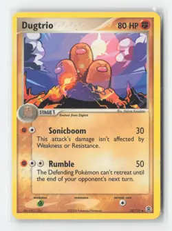 Dugtrio 22/112 Rare FireRed & LeafGreen Pokemon Moderately Played - Image 1