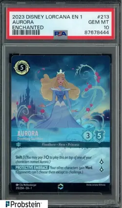2023 Disney Lorcana EN 1 Enchanted #213 Aurora PSA 10 GEM MINT - Image 1
