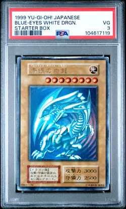 1999 YU-GI-OH! JAPANESE STARTER BOX BLUE-EYES WHITE DRAGON PSA 3 - Image 1