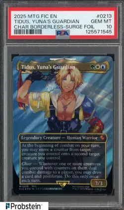 2025 MTG Fic En Char Borderless Surge Foil #0213 Tidus Yuna's Guardian PSA 10 - Image 1
