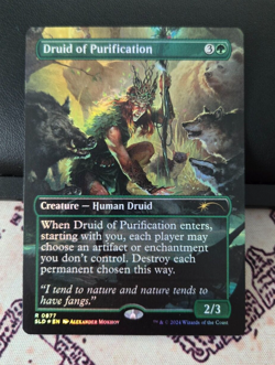 MTG Foil Druid of Purification Secret Lair Extended Borderless D&D NM - Image 1