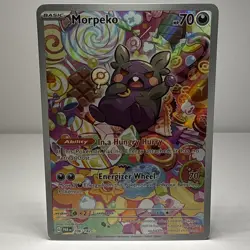 Pokemon TCG Morpeko Paradox Rift Holo Card 206/182 Illustration Rare - Image 1