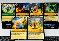 Disney Lorcana Toy Story 6 Card Lot Buzz Woody Jessie Rex Hamm Bullseye - Image 1