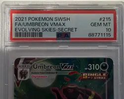 2021 POKEMON SWORD & SHIELD EVOLVING SKIES SECRET FULL ART/UMBREON VMAX PSA 10 - Image 3