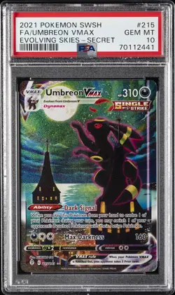 2021 POKEMON SWORD & SHIELD EVOLVING SKIES SECRET FULL ART/UMBREON VMAX PSA 10 - Image 1