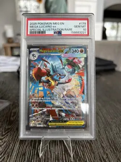 2025 Pokemon Mega Lucario ex #179 Special Illustration Rare PSA 10 GEM MINT - Image 1