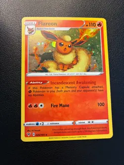 Flareon - 026/185 - Pokemon Vivid Voltage Sword & Shield Cosmos Holo Card NM - Image 1