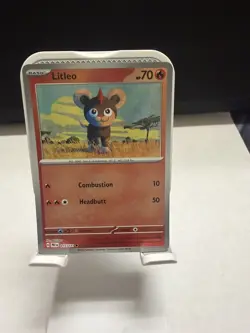 Pokemon Prismatic Evolutions Litleo Master Ball Holo 015/131 LP/MP - Image 1