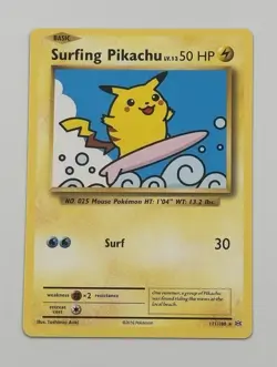 Crisp Pokemon Single - Surfing Pikachu 111/108 Evolutions Secret Rare Regular - Image 1