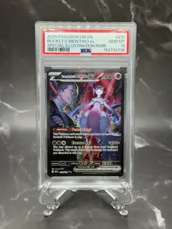2025 POKEMON DRI EN-DESTINED RIVALS #231 TEAM ROCKET'S MEWTWO EX PSA 10 - Image 1