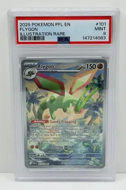 🔥2025 POKEMON PFL EN-PHANTASMAL FLAMES ILLUSTRATION RARE #101 FLYGON PSA 9!🔥 - Image 1