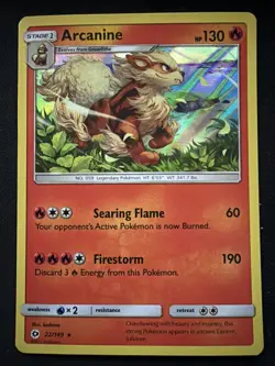 Arcanine - Holo Rare - 2017 Pokemon Sun and Moon 22/149 - Image 1