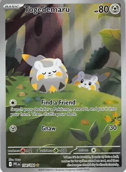 Togedemaru 104/094 Illustration Rare Phantasmal Flames Pokemon Lightly Played - Image 1