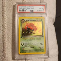 2000 Pokemon Team Rocket 1st Edition Dark Vileplume Rare Holo #13 NM-MT PSA 8 - Image 1