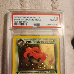 2000 Pokemon Team Rocket 1st Edition Dark Vileplume Rare Holo #13 NM-MT PSA 8 - Image 2