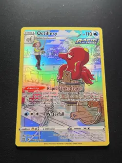 Pokemon TCG Octillery Sword & Shield Brilliant Stars Holo Card TG03/TG30 - Image 1