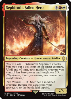 MTG magic 1x Sephiroth, Fallen Hero SURGE FOIL (M/NM) Commander Final Fantasy - Image 1