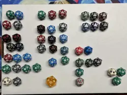 Lot of (48) MTG Magic the Gathering Spindown D20 Dice Various Sets - Image 1