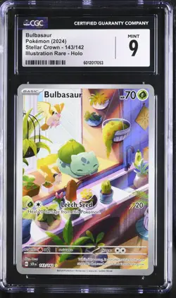 2024 Pokemon Stellar Crown Bulbasaur #143 (CGC 9) - Image 1