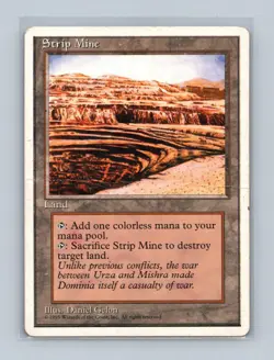 Strip Mine 189 Uncommon Fourth Edition Magic: The Gathering Heavily Played - Image 1