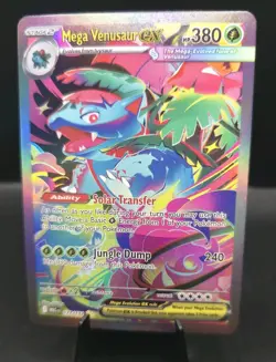 Pokemon Mega Venusaur CUSTOM Holofoil Display Card With Texture Mega Evolution - Image 1