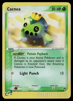 Pokemon Card - Cacnea Sandstorm 57/100 Reverse Holo Common - Image 1