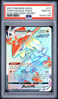 2021 POKEMON SWORD & SHIELD EVOLVING SKIES SECRET FULL ART/RAYQUAZA VMAX PSA 10 - Image 1