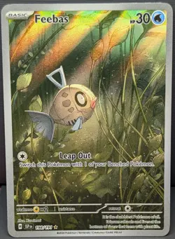 Feebas Holo Illustration Rare SV08: Surging Sparks 198/191 NM Pokemon TCG - Image 1