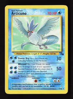 Articuno 17/62 Rare Fossil Pokemon Unlimited Moderately Played - Image 1