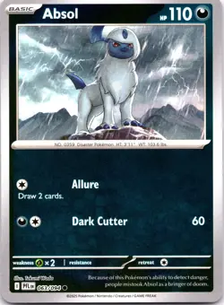 Pokemon Absol ME02: Phantasmal Flames PFL REVERSE HOLO 063/094 NM TCG - Image 1