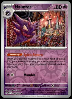 Haunter 093/165 Uncommon 151 Pokemon Reverse Holo Near Mint - Image 1