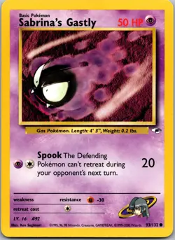 SABRINA'S GASTLY 93/132 C GYM HEROES POKEMON UNLIMITED NM - Image 1