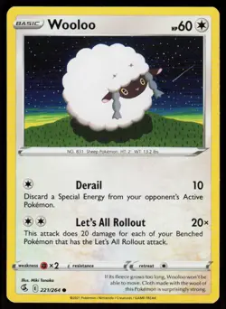Wooloo 221/264 Common Fusion Strike Pokemon Near Mint - Image 1