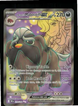 Arven's Mabosstiff ex 218/182 Ultra Rare Destined Rivals Pokemon Near Mint - Image 1