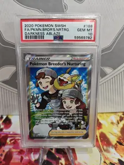 PSA 10 Pokemon Breeder's Nurturing - 188/189 - Darkness ablaze - Pokemon - Image 1