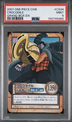 2001 ONE PIECE CARDDASS HYPER BATTLE GRAND BOX DX #C534 CROCODILE PSA 9 - Image 2