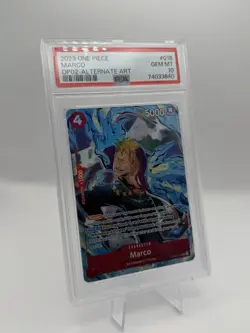 PSA GEM MT 10 One Piece CCG Marco OP02-018 Paramount War Foil (Alt Art) 2023 - Image 1