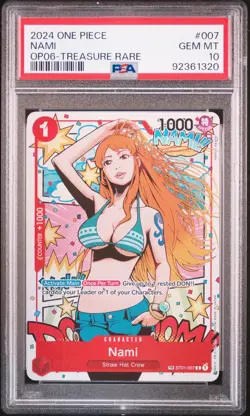 Nami One Piece 2024 OP06 Wings/Captain Treasure Rare English TR ST01-007 PSA 10 - Image 1