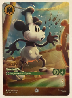 2025 Disney Lorcana Fabled Mickey Mouse Steamboat Pilot Enchanted 231/204 EN - Image 1