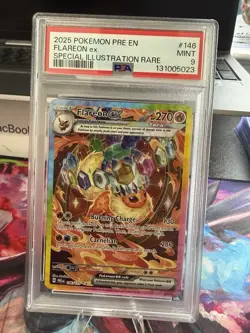 2025 POKEMON PRE EN-PRISMATIC EVOLUTIONS #146 FLAREON EX PSA 9 - Image 1