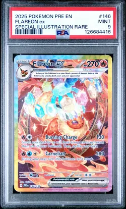 PSA 9 Flareon Ex #146 2025 Pokemon Pre En-Prismatic Evolutions 126684416 - Image 1