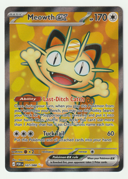 Meowth ex 107/88 NM Pokemon TCG Full Art Pokemon Perfect Order Textured - Image 1