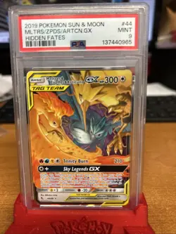 Moltres & Zapdos & Articuno GX 44/68 PSA 9 Hidden Fates Holo Pokemon - Image 1