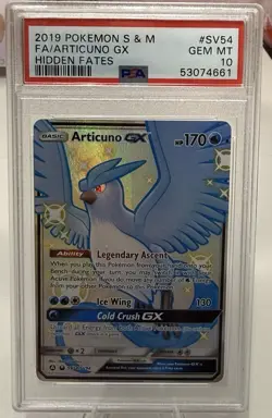 2019 Pokemon Hidden Fates Shiny Vault Articuno GX SV54/SV94 FA Holo PSA 10 - Image 1