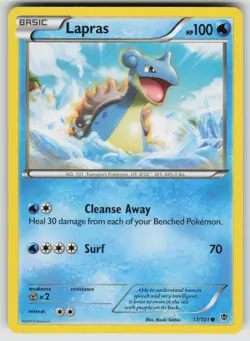 Lapras 17/101 Common Plasma Blast Pokemon Moderately Played - Image 1