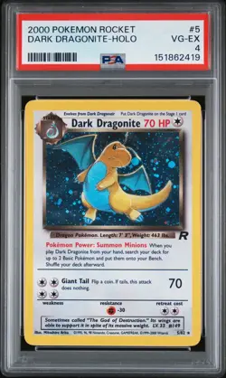 2000 Pokemon Team Rocket 5 Dark Dragonite Holo PSA 4 151862419 - Image 1