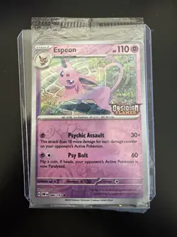 Espeon (Best Buy Exclusive) 086/197 Pokemon Obsidian Flames Stamped Sealed Promo - Image 1