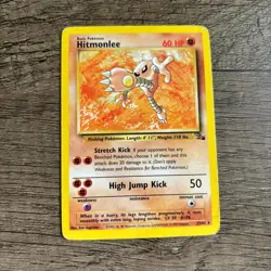 Hitmonlee 22/62 Rare Fossil Pokemon Moderately Played Unlimited - Image 1